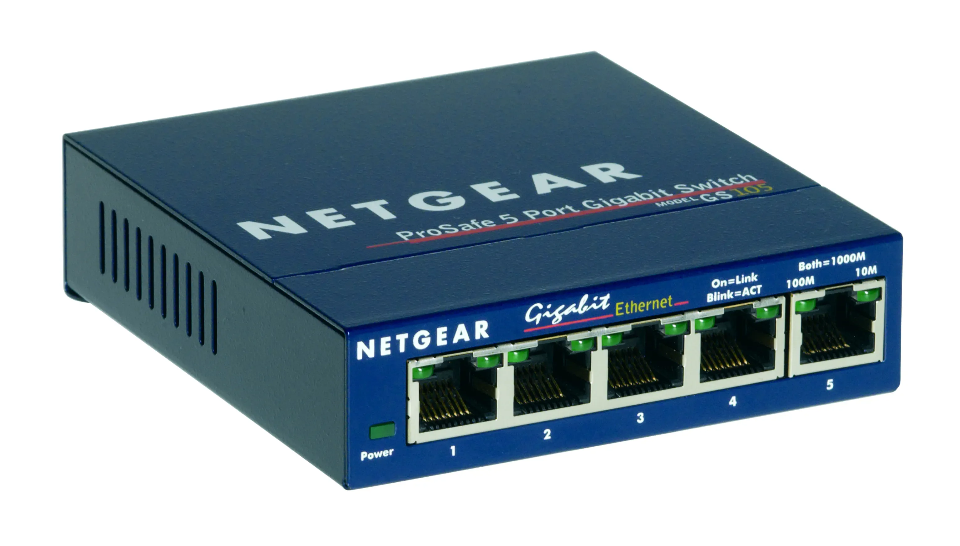 GS105AU - Netgear ProSafe GS105 Gigabit Desktop Switch 5 x 10/100/1000Base-T LAN