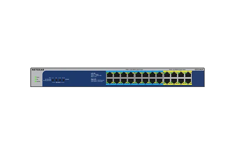 GS524UP - NetGear 24-Port Gigabit Ethernet High-Power PoE+ with 16-Ports PoE++ (480W) Unmanaged Switch