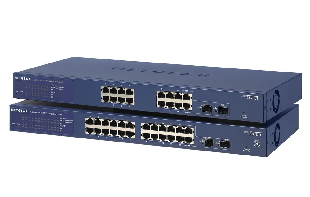 GS716T-200EUS - Netgear ProSafe GS716T Gigabit Smart Switch 2 x SFP (mini-GBIC) 16 x 10/100/1000Base-T LAN