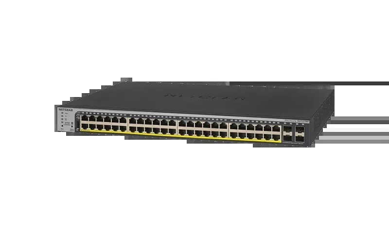 Netgear GS752TPP-300NAS 48-Ports RJ-45 PoE+ 1000Base-T + 4-Ports SFP Layer 3 Managed Gigabit Ethernet Switch