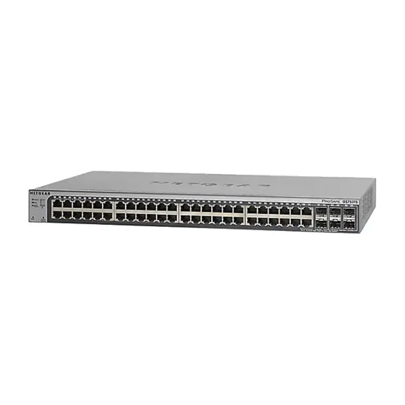 Netgear GS752TS ProSafe GS752TS 48xPorts 10/100/1000Base-T + 2xPorts Combo SFP + 4xPorts SFP Layer3 Managed 1U Gigabit Ethernet Switch