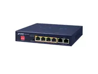 GSD-604HP - Planet 4 x Ports 10/100/1000Base-T PoE + 2 x Ports 10/100/1000Base-T Desktop Network Switch (55W PoE Budget,