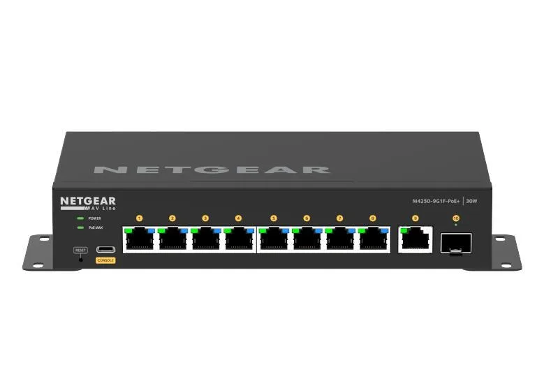 Netgear GSM4210PD-100NAS 8-Ports PoE+ 10/100/1000Base-T RJ-45 + 2-Ports SFP+ Layer 3 Managed Desktop Gigabit Ethernet Network Switch