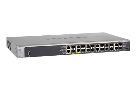 GSM7212F-100AJS - Netgear ProSafe GSM7212F Ethernet Switch 12-Port 12 Slot 4 8 x 10/100/1000Base-T 10/100/1000Base-T 12 x SFP (mini-GBIC) Slot
