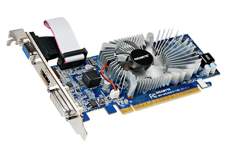 GV-N620D3-1GL - Gigabyte GeForce GT 620 1GB DDR3 64-Bit HDMI / DVI-I / D-Sub PCI Express 2.0 Low-Profile Video Graphics Card