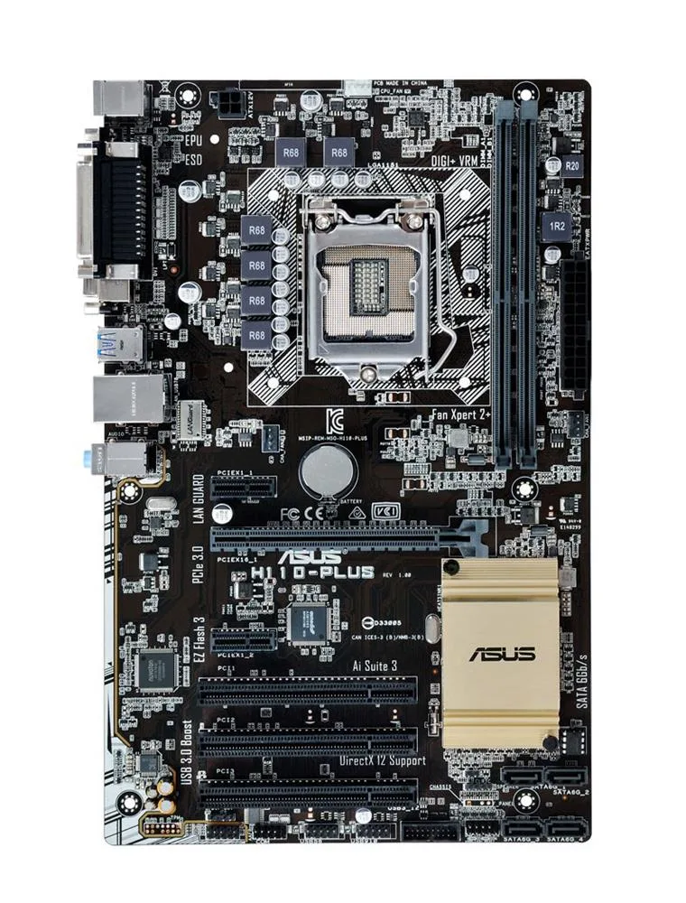 H110-PLUS - ASUS Intel H110 Chipset 2x DIMM 4x SATA 6GB/s System Board (Motherboard) Socket LGA 1151