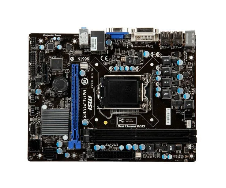 MSI H61M-P31/W8-A1 Socket LGA 1155 Intel H61 Express Chipset DDR3 2x DIMM 4x SATA 3.0Gb/s Micro-ATX Motherboard