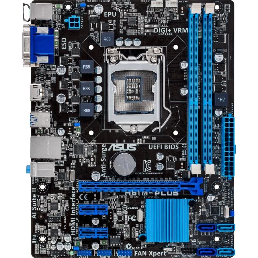 H61M-PLUS - Asus Desktop Motherboard Intel H61(B3) Express Chipset Socket H2 LGA-1155