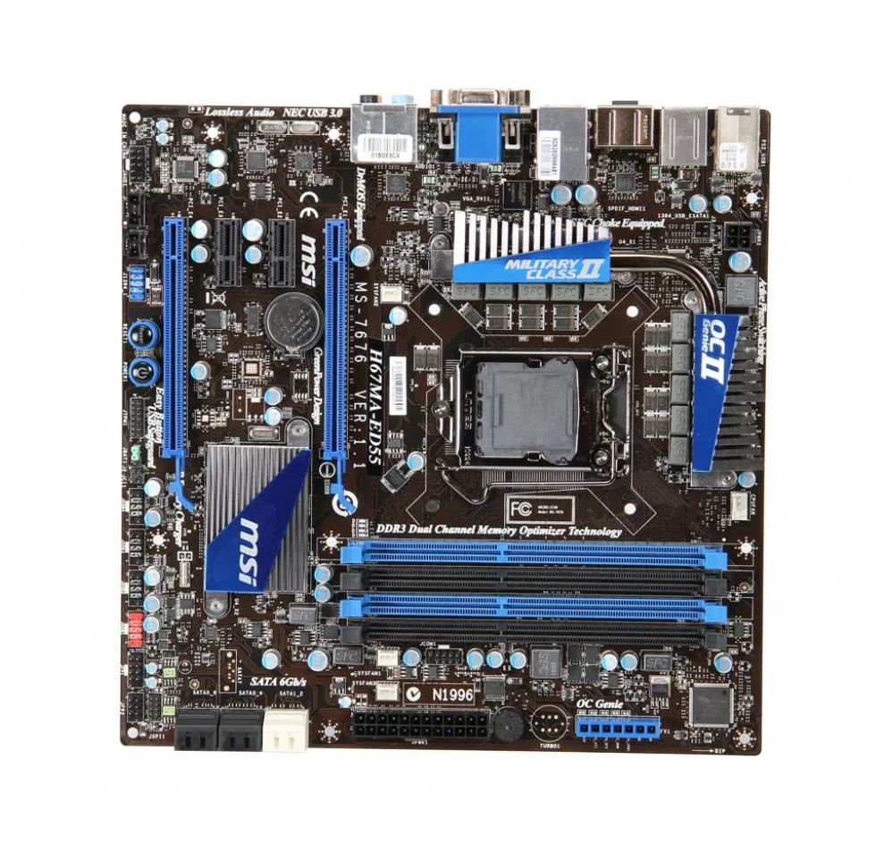 H67MA-ED55 - MSI Desktop Motherboard Intel Chipset Micro ATX Socket H2 LGA-1155 100MHz HT 32GB DDR3 SDRAM Serial ATA/600, Serial ATA/300 Yes 7.1
