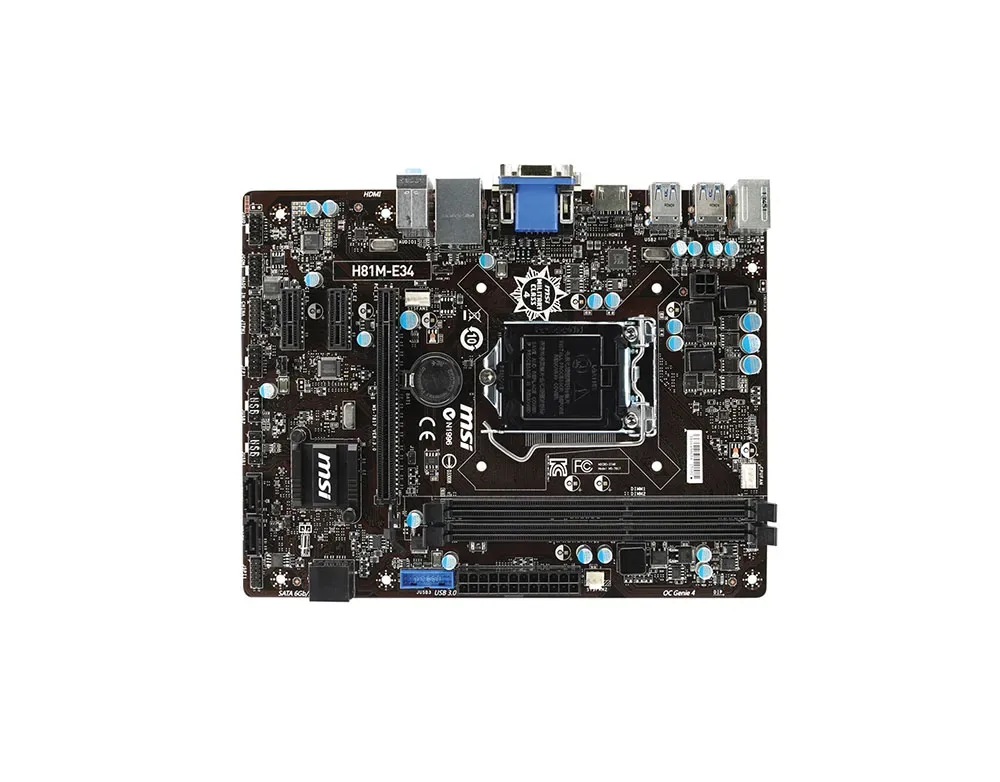 H81M-E34 - MSI Desktop Motherboard Intel H81 Chipset Socket H3 LGA-1150