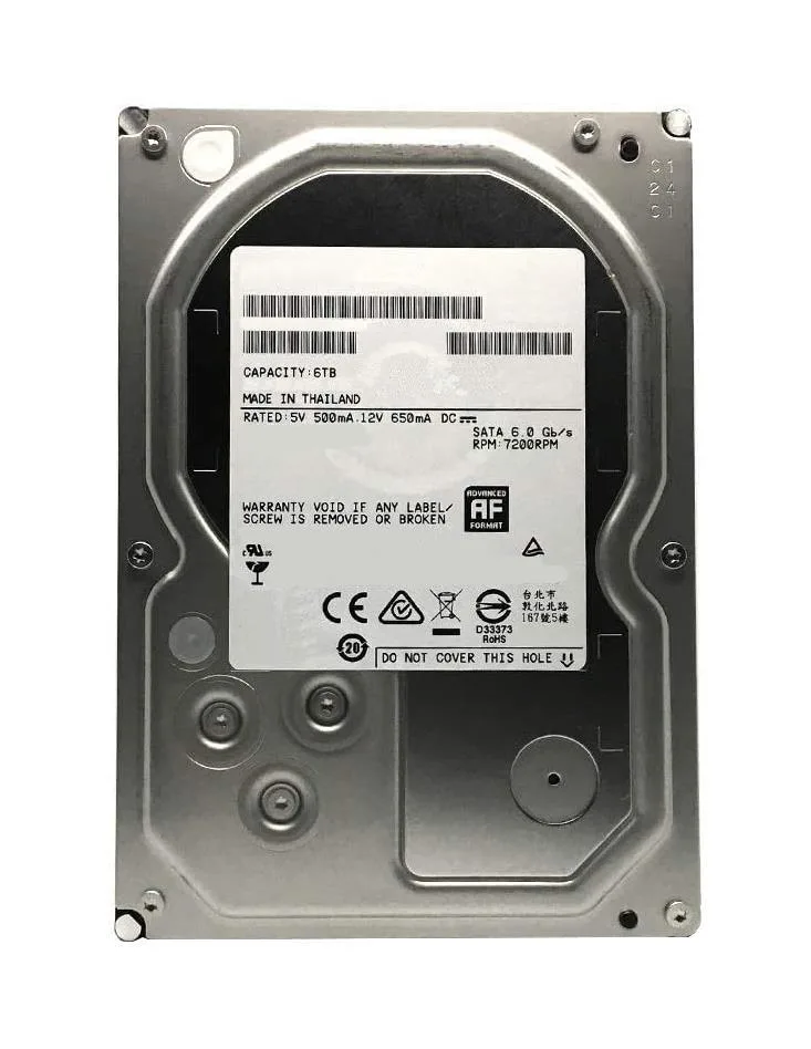 HDD-T6TB-HUS726060ALN614 - SuperMicro 6TB 7200RPM SATA 6Gb/s 3.5-inch Hard Drive