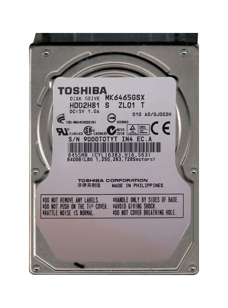 HDD2H81S - Toshiba 640GB 5400PM SATA 3Gb/s 2.5-inch Hard Drive