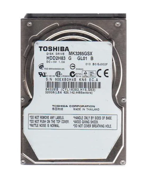 HDD2H83G - Toshiba 320GB 5400RPM SATA 3Gb/s 2.5-inch Hard Drive