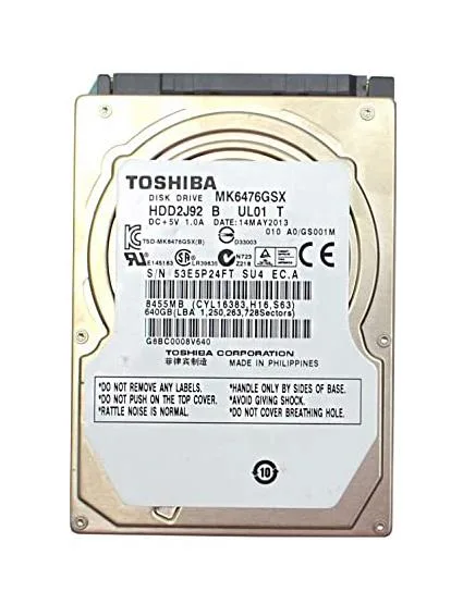 HDD2J92B - Toshiba 640GB 5400PM SATA 3Gb/s 2.5-inch Hard Drive