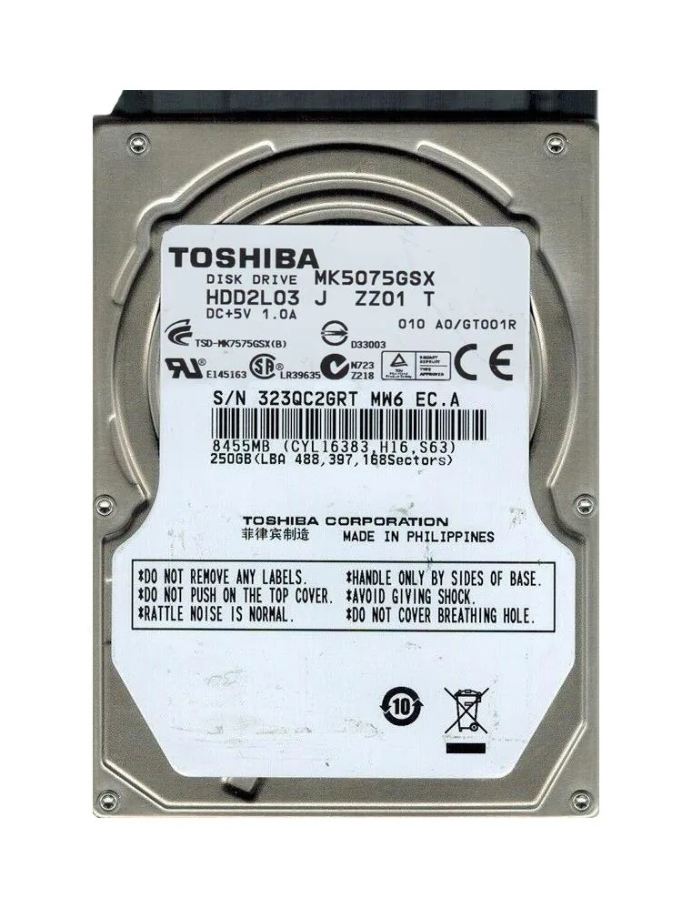 HDD2L03J - Toshiba 500GB 5400RPM SATA 3Gb/s 2.5-inch Hard Drive