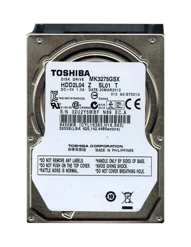HDD2L04Z - Toshiba 320GB 5400RPM SATA 3Gb/s 2.5-inch Hard Drive