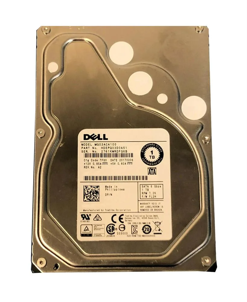 HDEPQ03D0A51 - Toshiba 1TB SATA 6Gb/s 7200RPM 64MB Cache 3.5-inch Hard Drive