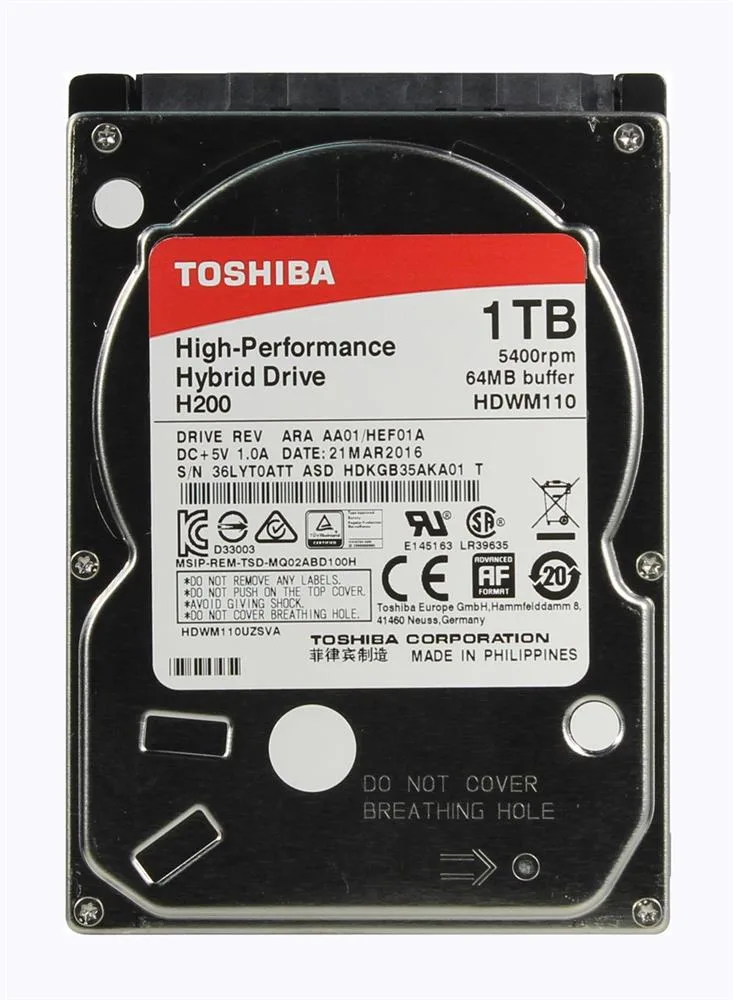 HDWM110UZSVA - Toshiba 1TB 5400RPM SATA 6Gb/s 2.5-inch Hard Drive