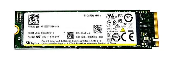 Hynix HFS002TEJ9X101N PC801 2TB PCI Express 4.0 x4 NVMe M.2 2280 Client Solid State Drive