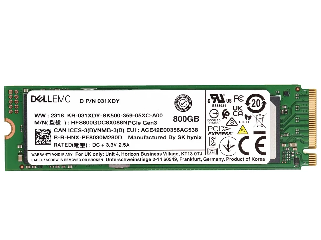 Hynix HFS800GDC8X088N PE8030 800GB PCI Express NVMe 3.0 x4 M.2 2280 Solid State Drive (OEM)