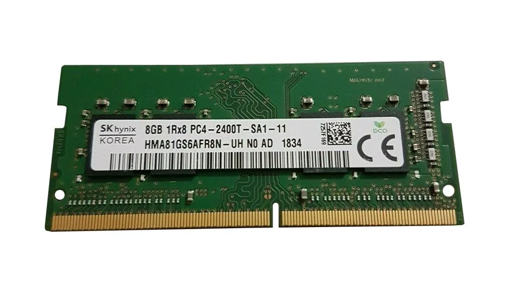 HMA81GS6AFR8N-UHN0-AD - Hynix 8GB PC4-19200 DDR4-2400MHz non-ECC Unbuffered CL17 SoDIMM 1.2V Single-Rank Memory Module
