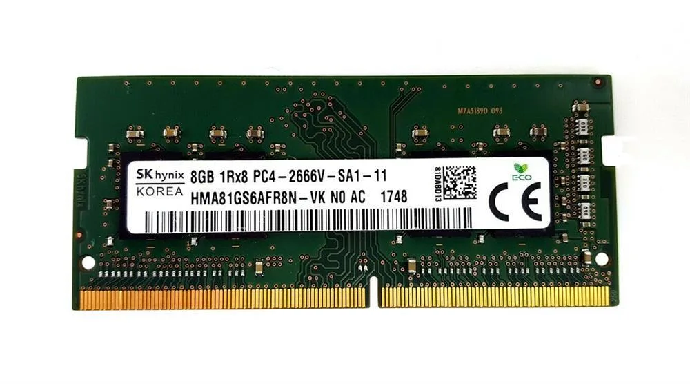 HMA81GS6AFR8N-VKN0-AC - Hynix 8GB PC4-21300 DDR4-2666MHz non-ECC Unbuffered CL19 SoDIMM 1.2V Single-Rank Memory Module