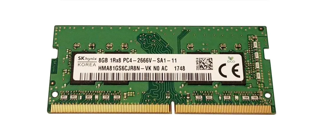 HMA81GS6CJR8N-VKN0-AC - Hynix 8GB PC4-21300 DDR4-2666MHz non-ECC Unbuffered CL19 SoDIMM 1.2V Single-Rank Memory Module