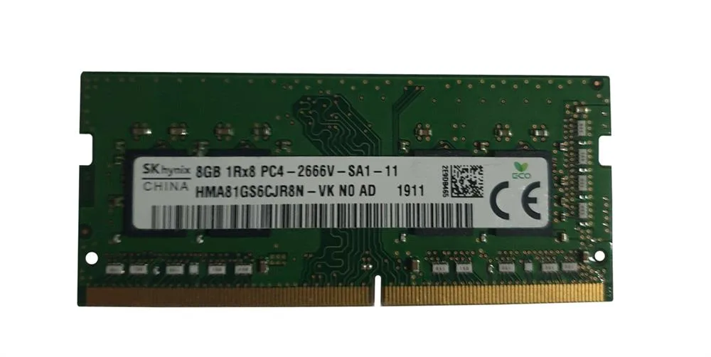 HMA81GS6CJR8N-VKN0-AD - Hynix 8GB PC4-21300 DDR4-2666MHz non-ECC Unbuffered CL19 SoDIMM 1.2V Single-Rank Memory Module