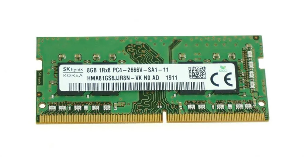 HMA81GS6JJR8N-VKN0-AD - Hynix 8GB PC4-21300 DDR4-2666MHz non-ECC Unbuffered CL19 SoDIMM 1.2V Single-Rank Memory Module