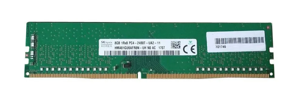 HMA81GU6AFR8N-UHN0AA - Hynix 8GB DDR4-2400MHz PC4-19200 Non-ECC Unbuffered CL17 288-Pin UDIMM 1.2V Single Rank Memory Module