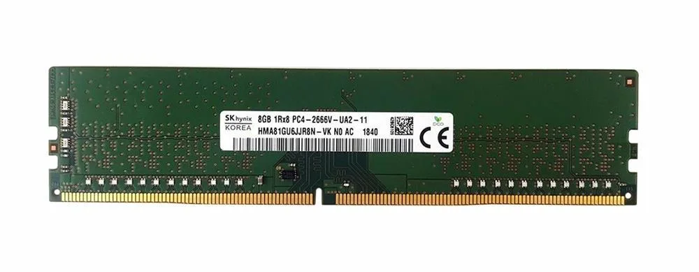 HMA81GU6JJR8N-VKN0-AC - Hynix 8GB PC4-21300 DDR4-2666MHz non-ECC Unbuffered CL19 UDIMM 1.2V Single-Rank Memory Module