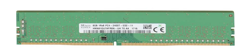HMA81GU7AFR8N-UHT0AA - Hynix 8GB DDR4-2400MHz PC4-19200 ECC Unbuffered CL17 288-Pin UDIMM 1.2V Single Rank Memory Module