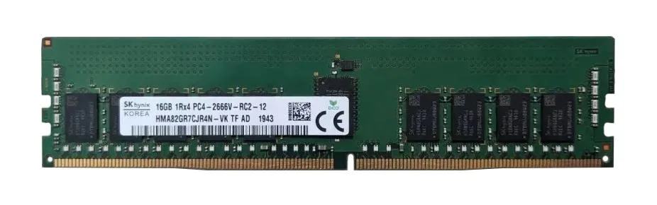HMA82GR7CJR4N-VKTNAD - Hynix 16GB DDR4-2666MHz PC4-21300 ECC Registered CL19 288-Pin RDIMM 1.2V Dual Rank Memory Module