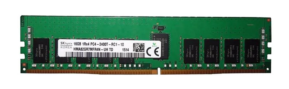 HMA82GR7MFR4N-UHTDAD - Hynix 16GB DDR4-2400MHz PC4-19200 ECC Registered CL17 288-Pin RDIMM 1.2V Single Rank Memory Module