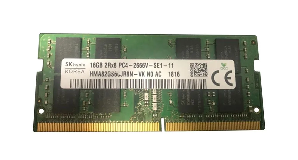 HMA82GS6CJR8N-VKN0-AC - Hynix 16GB PC4-21300 DDR4-2666MHz non-ECC Unbuffered CL19 SoDIMM 1.2V Dual-Rank Memory Module