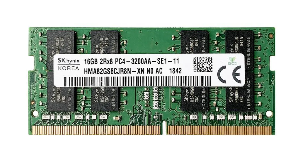 HMA82GS6CJR8N-XNN0-AC - Hynix 16GB PC4-25600 DDR4-3200MHz non-ECC Unbuffered CL22 SoDIMM 1.2V Dual-Rank Memory Module