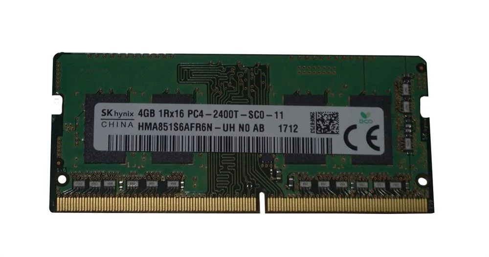 HMA851S6AFR6N-UHN0-AB - Hynix 4GB PC4-19200 DDR4-2400MHz non-ECC Unbuffered CL17 SoDIMM 1.2V Single-Rank Memory Module