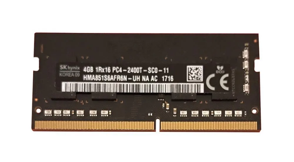 HMA851S6AFR6N-UHNA-AC - Hynix 4GB PC4-19200 DDR4-2400MHz non-ECC Unbuffered CL17 SoDIMM 1.2V Single-Rank Memory Module