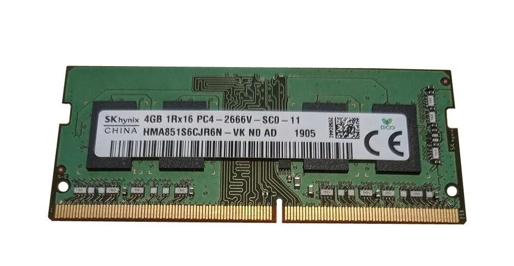 HMA851S6CJR6N-VKN0-AD - Hynix 4GB PC4-21300 DDR4-2666MHz non-ECC Unbuffered CL19 SoDIMM 1.2V Single-Rank Memory Module