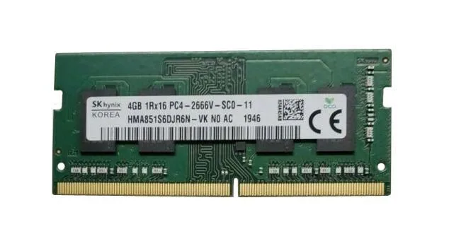 HMA851S6DJR6N-VKN0-AC - Hynix 4GB PC4-21300 DDR4-2666MHz non-ECC Unbuffered CL19 SoDIMM 1.2V Single-Rank Memory Module