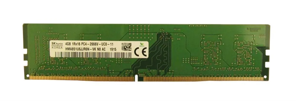 HMA851U6JJR6N-VKN0-AC - Hynix 4GB PC4-21300 DDR4-2666MHz non-ECC Unbuffered CL19 UDIMM 1.2V Single-Rank Memory Module