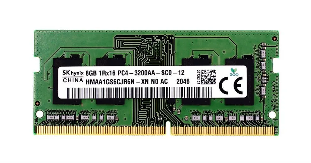 HMAA1GS6CJR6N-XN - Hynix 8GB DDR4-3200MHz/PC4-25600 Non-ECC Unbuffered CL22 260-Pin SODIMM 1.2V Single Rank Memory Module