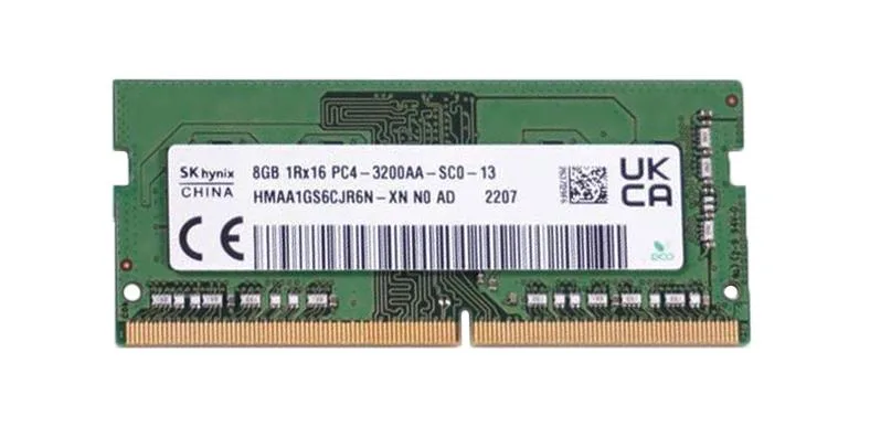 HMAA1GS6CJR6N-XNN0AD - Hynix 8GB DDR4-3200MHz/PC4-25600 Non-ECC Unbuffered CL22 260-Pin SODIMM 1.2V Single Rank Memory Module