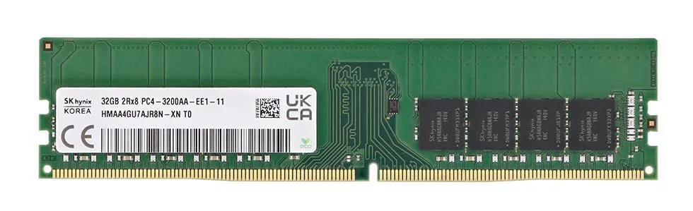 HMAA4GU7AJR8N-XNT0AD - Hynix 32GB PC4-25600 DDR4-3200 MHz ECC Unbuffered CL22 288-Pin UDIMM 1.2V Dual Rank x8 Memory Module