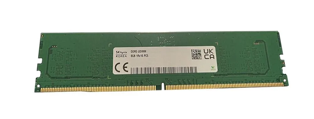 HMCG66MEBUA081N - Hynix 8GB DDR5-4800 PC5-38400 Non-ECC Unbuffered CL40 288-Pin DIMM 1.1V Single Rank X16 Memory Module