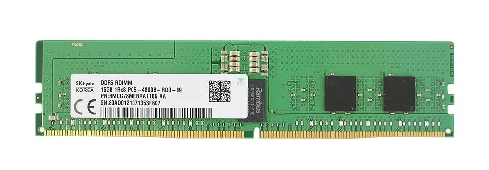 HMCG78MEBRA110NAA - Hynix 16GB DDR5-4800MHz PC5-38400 ECC Registered CL40 288-pin RDIMM 1.1V Single Rank Memory Module