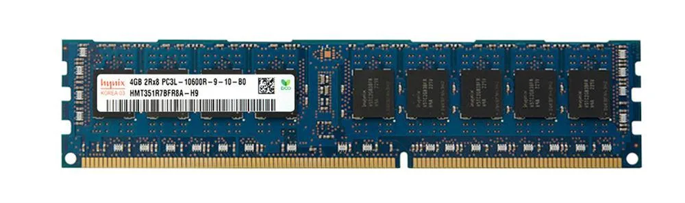 HMT351R7BFR8A-H9T7AC - Hynix 4GB DDR3-1333MHz PC3L-10600 ECC Registered CL9 240-Pin RDIMM 1.35V Dual Rank Memory Module