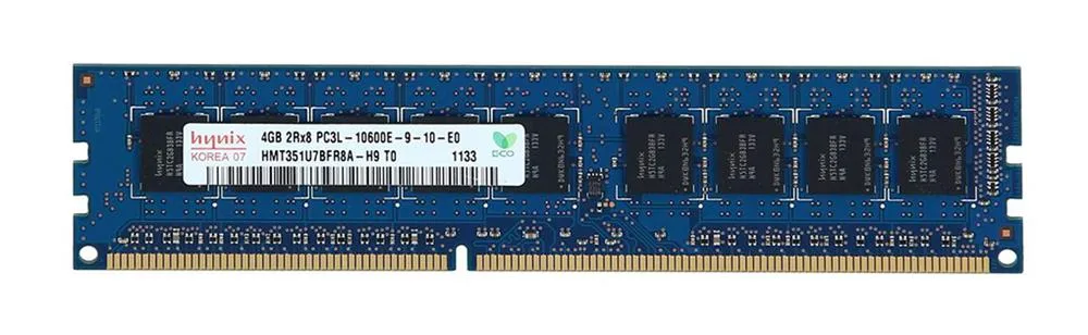 HMT351U7BFR8A-H9T0AC - Hynix 4GB DDR3-1333MHz PC3L-10600 ECC Unbuffered CL9 240-Pin UDIMM 1.35V Dual Rank Memory Module