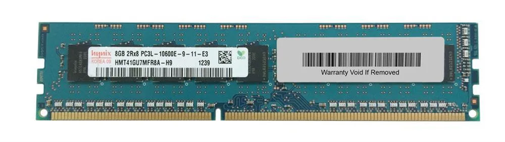 HMT41GU7MFR8A-H9AE - Hynix 8GB DDR3-1333MHz PC3L-10600 ECC Unbuffered CL9 240-Pin UDIMM 1.35V Dual Rank Memory Module
