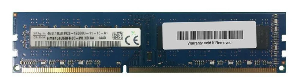 HMT451U6BFR8C-PBN0-AA - Hynix 4GB PC3-12800 DDR3-1600MHz non-ECC Unbuffered CL11 UDIMM Single-Rank Memory Module